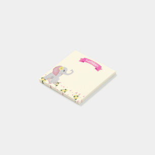 Personalisiertes Niedliches Baby Elephant Baby Dus Post-it Klebezettel