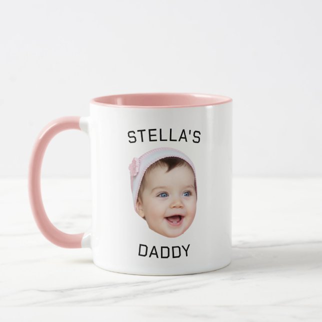 Personalisiertes Niedliches Baby Face Foto Vater G Tasse (Links)