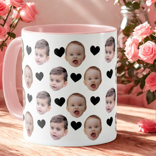 Personalisiertes Niedliches Baby Gesicht 2 Fotos S Tasse