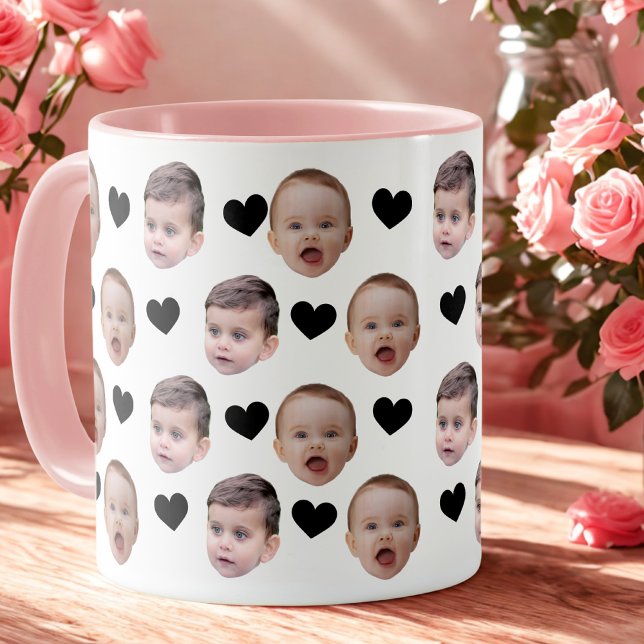 Personalisiertes Niedliches Baby Gesicht 2 Fotos S Tasse (Von Creator hochgeladen)