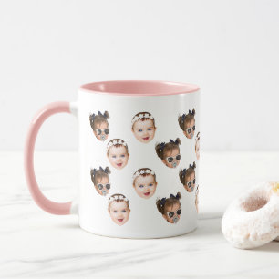 Personalisiertes Niedliches Baby-Gesicht 2 Fotos Tasse