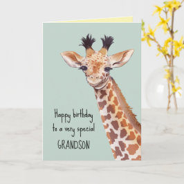 Personalisiertes Niedliches Baby Giraffe Geburtsta Karte
