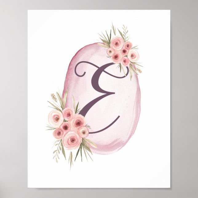 Personalisiertes Niedliches Baby Girl Pink Watecol Poster (Vorne)
