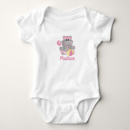 Personalisiertes Niedliches Baby Hippo Strampler
