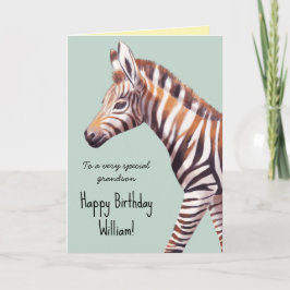 Personalisiertes Niedliches Baby Zebra Geburtstag Karte