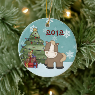 Personalisiertes Niedliches Baby's 1. Keramikornament