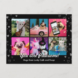 Personalisiertes Niedliches Black Hearts Foto Mode Postkarte