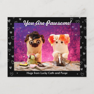 Personalisiertes Niedliches Black Hearts Foto Mode Postkarte