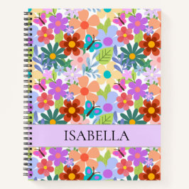 Personalisiertes Niedliches Blumenmuster Notizbuch