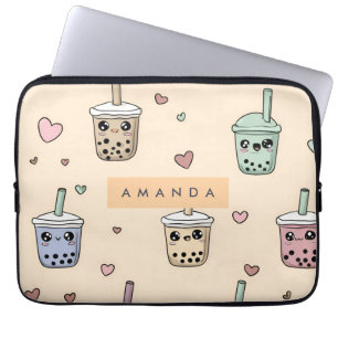 Personalisiertes Niedliches Boba-Teppichmuster Laptopschutzhülle