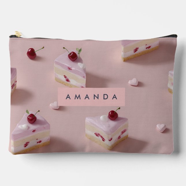 Personalisiertes Niedliches Chery Layer Cake Muste Zubehörtasche (Vorderseite)