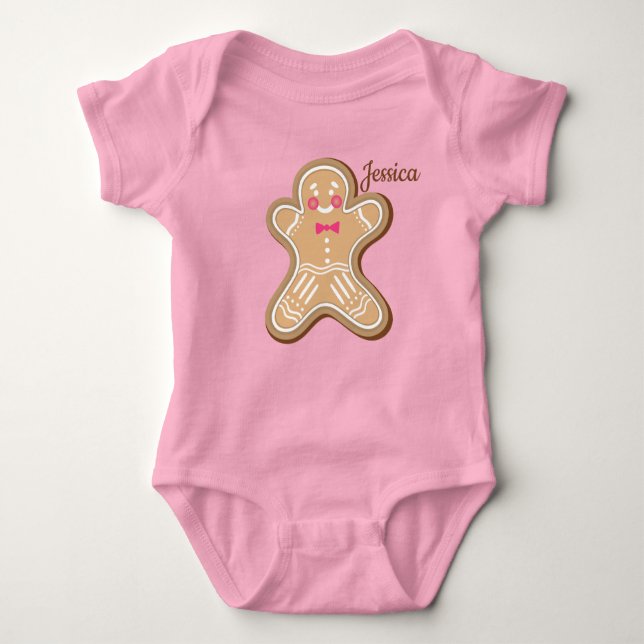 Personalisiertes Niedliches Cookie Baby Strampler (Vorderseite)