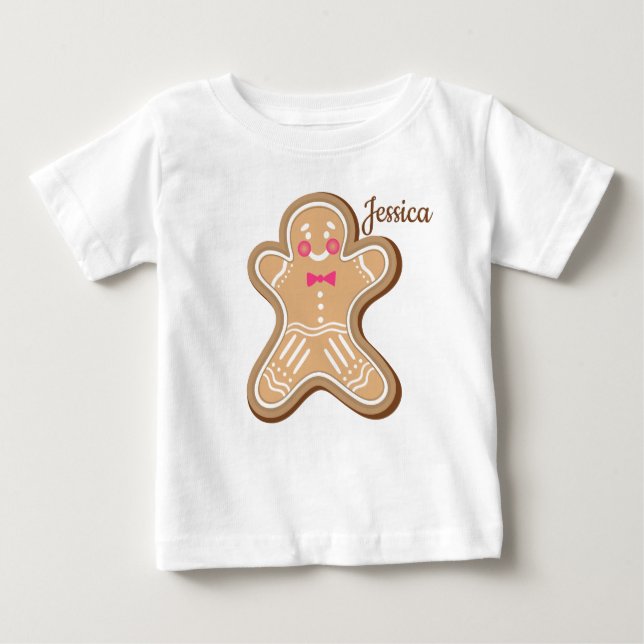 Personalisiertes Niedliches Cookie Baby T-shirt (Vorderseite)