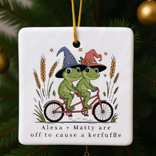 Personalisiertes Niedliches Couple Kerfuffle Keramikornament