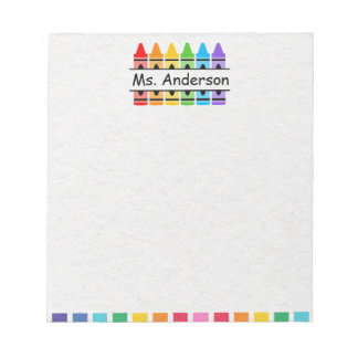 Personalisiertes Niedliches Crayon-Lehrer-Notepad Notizblock