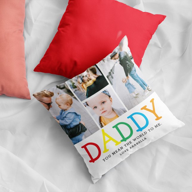 Personalisiertes Niedliches "Daddy"-Foto Collage K Kissen (Von Creator hochgeladen)