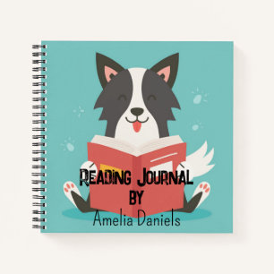Personalisiertes Niedliches Dog Reading Journal Notizbuch