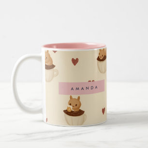 Personalisiertes Niedliches Eichhörnchen im Coffee Zweifarbige Tasse