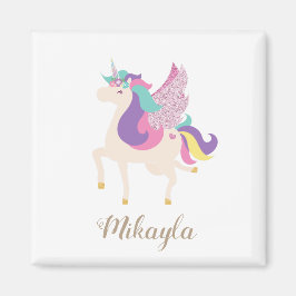 Personalisiertes Niedliches Einhorn Minimalistisch Magnet