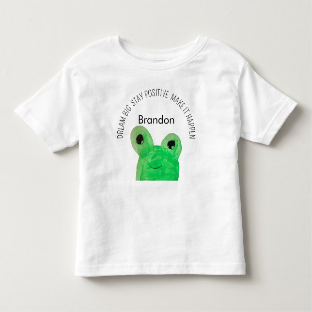 Personalisiertes Niedliches Frosch inspirierendes  Kleinkind T-shirt (Vorderseite)