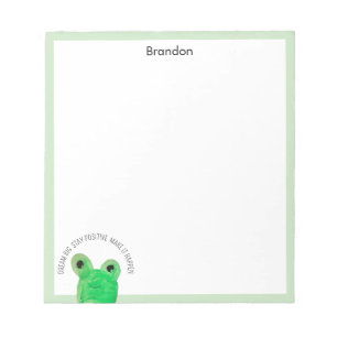 Personalisiertes Niedliches Frosch inspirierendes  Notizblock