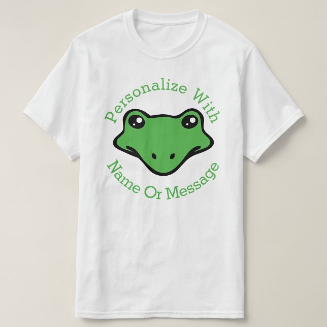 PERSONALISIERTES Niedliches Froschgesicht T-Shirt (Design vorne)