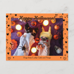 Personalisiertes Niedliches Halloween-Foto Postkarte