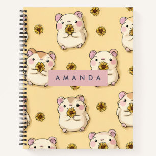 Personalisiertes Niedliches Hamster und gelbes Blu Notizbuch