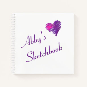 Personalisiertes Niedliches Heart Doodle Sketchboo Notizbuch