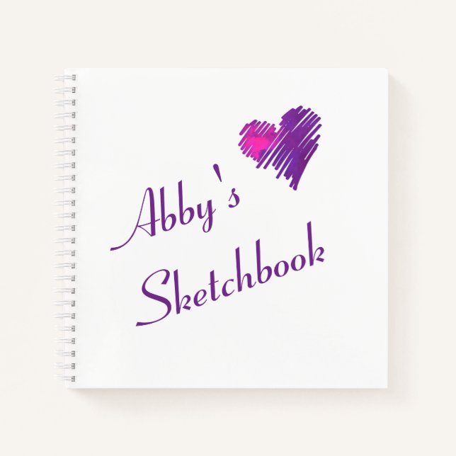 Personalisiertes Niedliches Heart Doodle Sketchboo Notizbuch (Vorderseite)