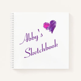 Personalisiertes Niedliches Heart Doodle Sketchboo Notizbuch