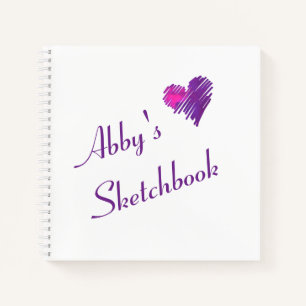 Personalisiertes Niedliches Heart Doodle Sketchboo Notizbuch