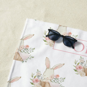 Personalisiertes Niedliches Kaninchen Strandtuch