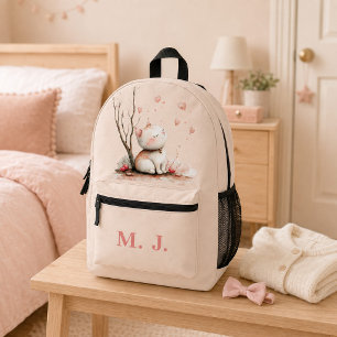 Personalisiertes Niedliches Kätzchen mit Herz" Kin Bedruckter Rucksack
