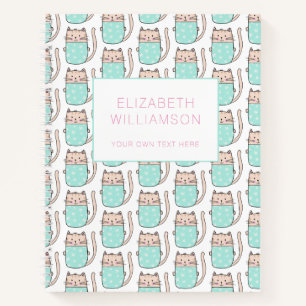 Personalisiertes Niedliches Katzenmuster Notizbuch