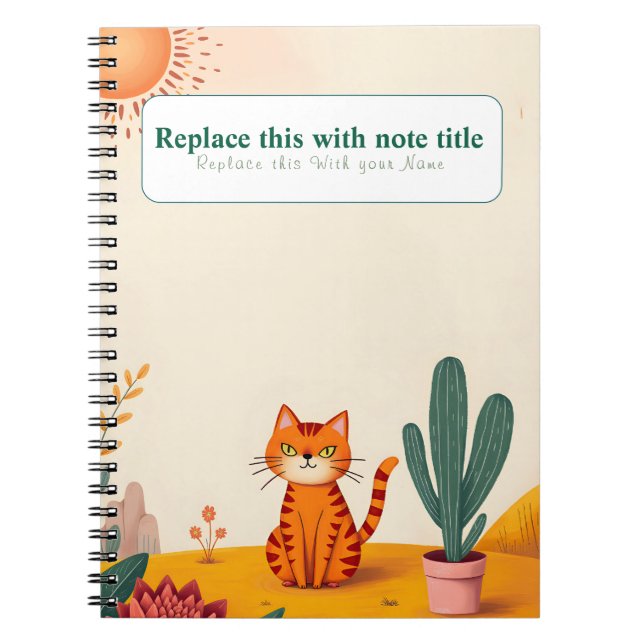 Personalisiertes Niedliches Kawaii Cat Notebook Notizblock (Vorderseite)
