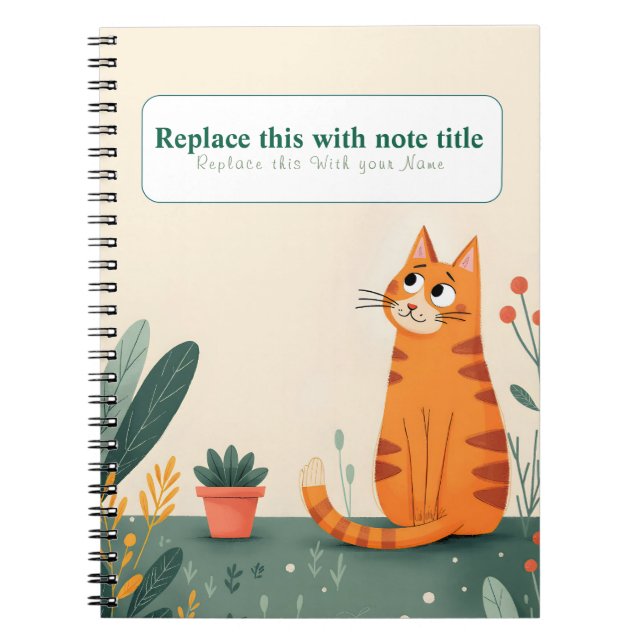 Personalisiertes Niedliches Kawaii Cat Notebook Notizblock (Vorderseite)