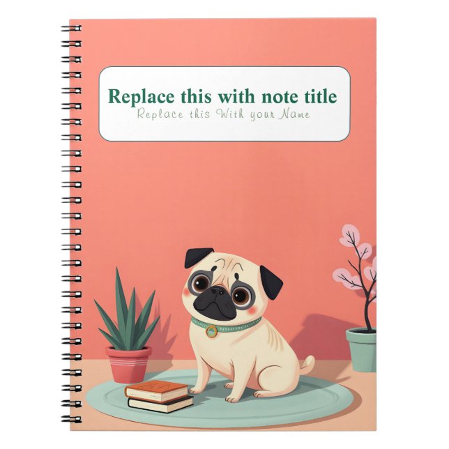Personalisiertes Niedliches Kawaii Dog Notebook Notizblock (Vorderseite)