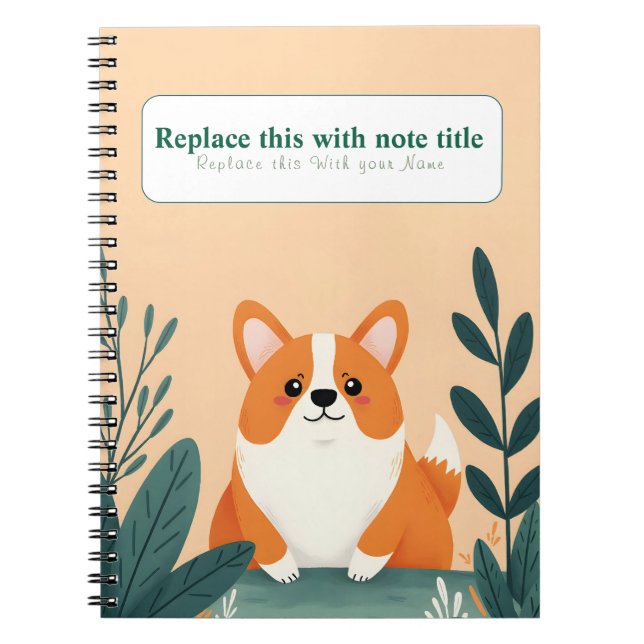 Personalisiertes Niedliches Kawaii Dog Notebook Notizblock (Vorderseite)
