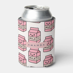 Personalisiertes Niedliches Kawaii Pink Milk Karto Dosenkühler