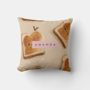 Personalisiertes Niedliches Kawaii Toast Pattern Kissen