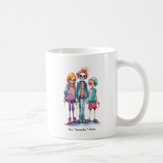 Personalisiertes Niedliches Kid Zombie Halloween ( Kaffeetasse (Rechts)