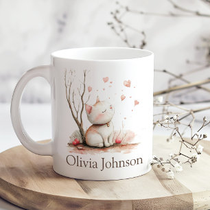 Personalisiertes Niedliches Kitten mit Herz Kaffeetasse