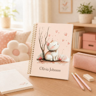 Personalisiertes Niedliches Kitten mit Herz Planer