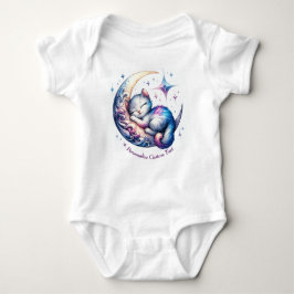 Personalisiertes Niedliches Kitten Schlafen auf ei Baby Strampler