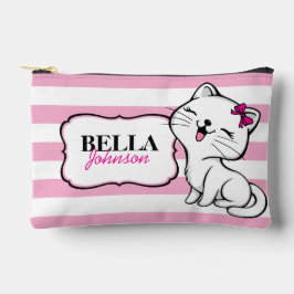 Personalisiertes Niedliches Kitty Pink gestrichen Zubehörtasche
