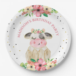 Personalisiertes Niedliches Kuhpapier Pappteller