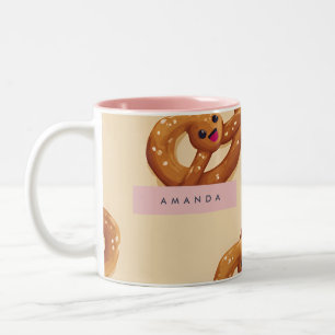 Personalisiertes Niedliches Lächeln Prätzelmuster Zweifarbige Tasse