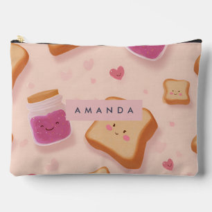 Personalisiertes Niedliches Lächeln Toast and Jam  Zubehörtasche