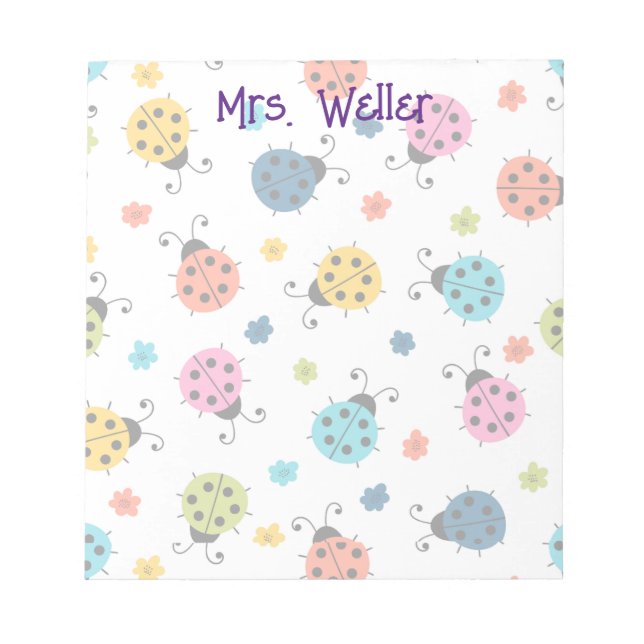 Personalisiertes Niedliches LadyBug Notepad Notizblock (Vorderseite)